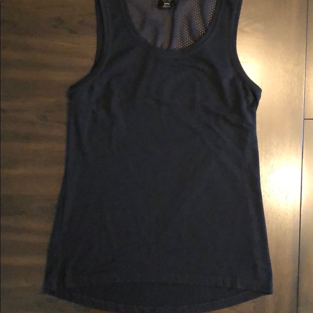 Black sleeveless shirt with mesh upper back